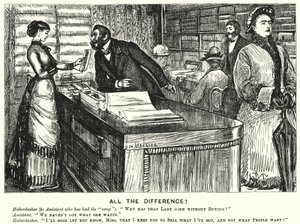 Punch tegneserie: hele forskellen! (gravering) af George (after) Du Maurier