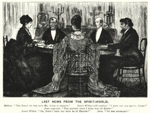 Punch tegneserie: Sidste nyheder fra åndeverdenen (gravering) af George (after) Du Maurier