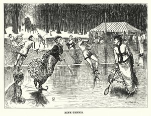 Punch tegneserie: Rink-Tennis (gravering) af George (after) Du Maurier