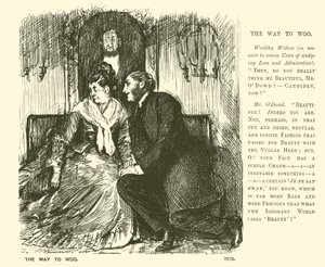 Vejen til at bejle (gravering) af George (after) Du Maurier
