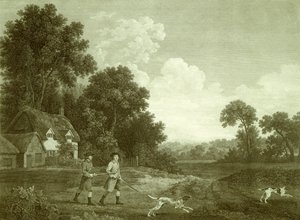 To herrer på vej til skydning, plade 2 (gravering)