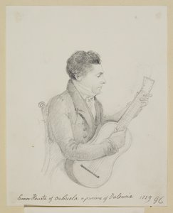 Señor Huerta fra Orihuela, Valencia, spiller en guitar af George (attr. to) Cumberland