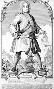 En stor mands statur eller den engelske koloss af George (c.1706–71) Bickham