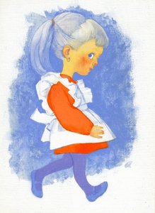 Lille pige med forklæde, 1970