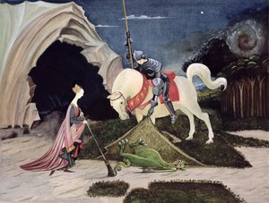 St. George og dragen, fem minutter senere (gouache ombord)