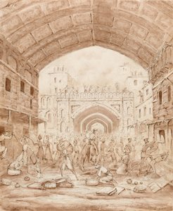 Plyndringen af den store basar i Caubul af George Alfred Croly