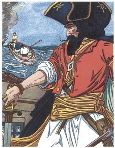 Portræt af en pirat Illustration fra "The boys book of pirates" af George Albert Williams (1875-1932) 1913