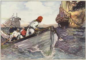Roende på sikker afstand lå piraterne til og med en djævelsk fryd så flammerne springe ?