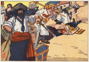 Piraterne farede gennem gaderne og brændte, plyndrede og myrdede