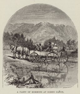 En gruppe mormoner i Ogden Canon af George Augustus Sala