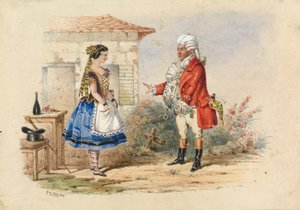 Adina og Dr. Dulcamara, Scene fra Donizettis L