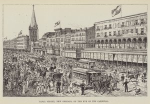 Canal Street, New Orleans, på karnevalets aften