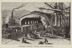 Central Pacific Wharf, San Francisco af George Augustus Sala