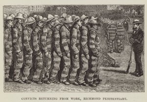 Fanger, der vender tilbage fra arbejde, Richmond Penitentiary