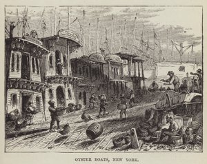 Østersbåde, New York af George Augustus Sala