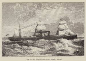 Cunard Companys dampskib Scythia på havet af George Augustus Sala