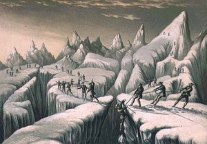 The Glacier du Tacconnay (tryk) af George Baxter