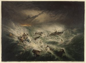 The Wreck of the Reliance (12. november) af George Baxter