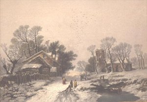 Vinter (tryk) (se også 144946) af George Baxter
