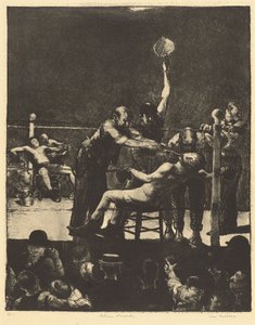 Mellem runder, stor, første sten af George Bellows