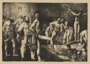 Forretningsmænds badeværelse af George Bellows