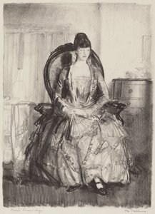 Dame med fan af George Bellows