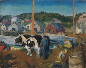 Ox Team, kajen ved Matinicus af George Bellows