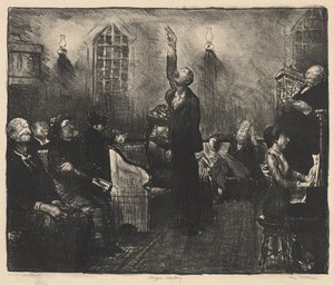 Bønnemøde, Første sten af George Bellows