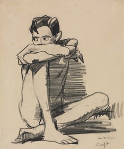 Siddende dreng af George Bellows