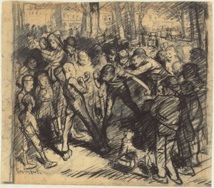 Street Fight [recto] af George Bellows