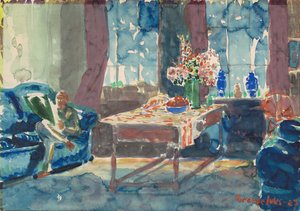 Selvportræt: Interiør af min lejlighed i New York af George Benjamin Luks