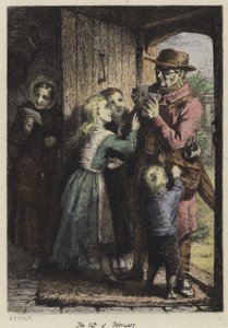 Et postbud, der leverer post til et hus på Valentinsdag