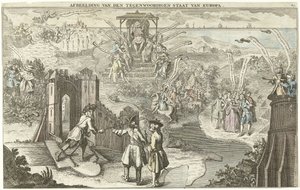 Europas nuværende tilstand, 1742 Billede af den nuværende tilstand i Europa (titel på objekt) af George Bickham (II)