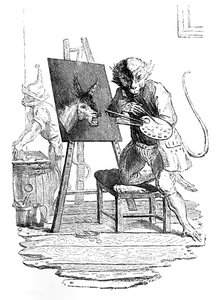 En abe maler en røv, 1753.