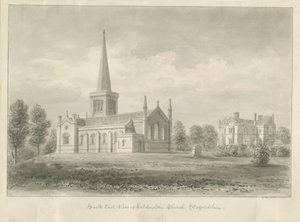 Hilderstone Church: sepia tegning, 1841