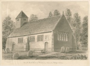 Whitmore Church: sepia tegning, 1841