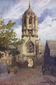 Oxford: Tom Tower, Christ Church (farve litho)