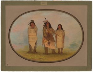 En cheyennehøvding, hans kone og en medicinmand af George Catlin