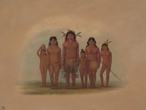 En Connibo indisk familie, 18541869. af George Catlin