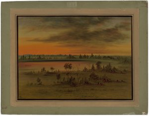 Et Sioux-krigsparti af George Catlin