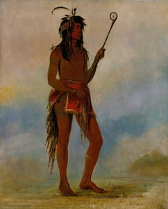 Ah-nó-je-nahge, han, der står på begge sider, en fremragende boldspiller af George Catlin