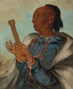 Ah-tón-we-tuck, Cock Turkey, Repeating His Prayer, 1830. af George Catlin