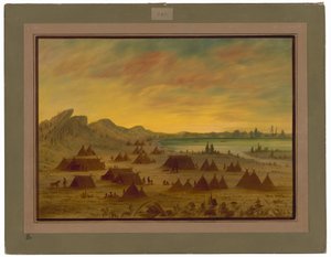 En apachee-landsby af George Catlin