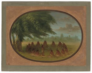 Et indisk råd - Sioux af George Catlin