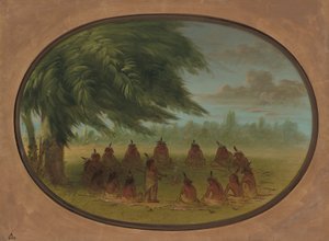An Indian Council - Sioux, 18611869. af George Catlin