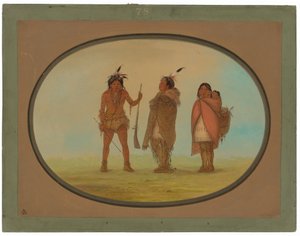 Arapaho-høvding, hans kone og en kriger af George Catlin
