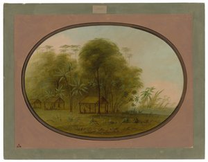 Arowak landsby af George Catlin