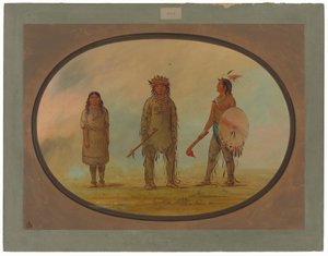 Athapasca-høvding, hans kone og en kriger af George Catlin
