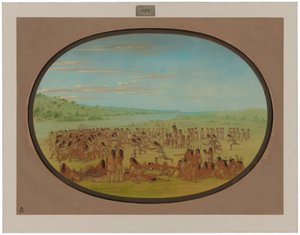 Kvindernes boldspil - Sioux af George Catlin