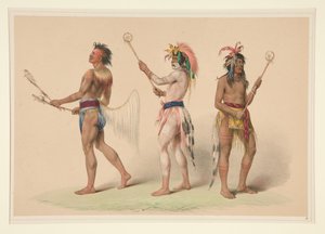 Boldspillere, planche 21 fra porteføljen om nordamerikanske indianere af George Catlin